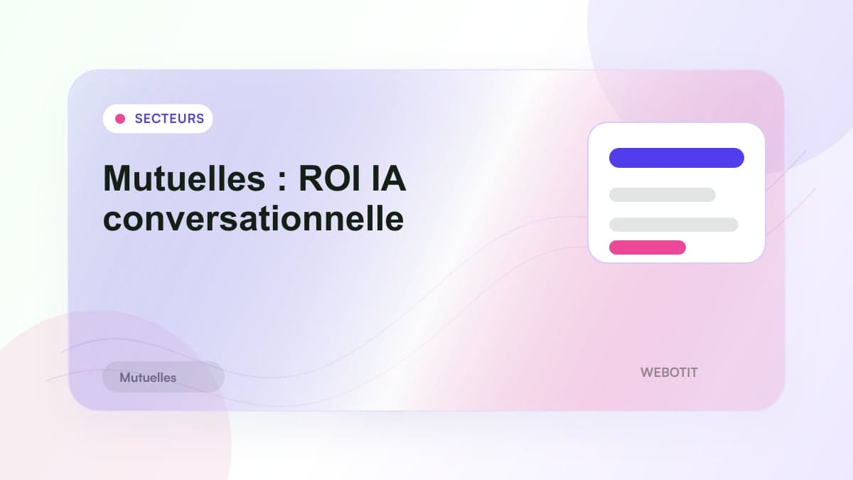 Illustration éditoriale pour Mutuelles : ROI IA conversationnelle