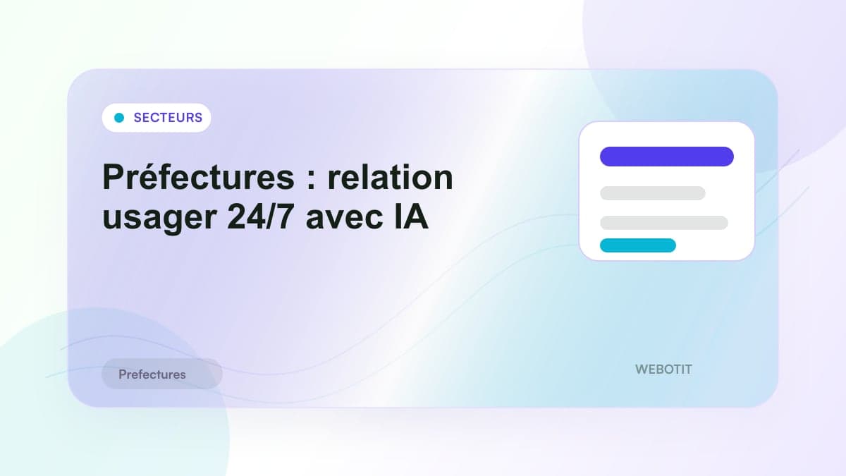 Illustration éditoriale pour Préfectures : relation usager 24/7 avec IA