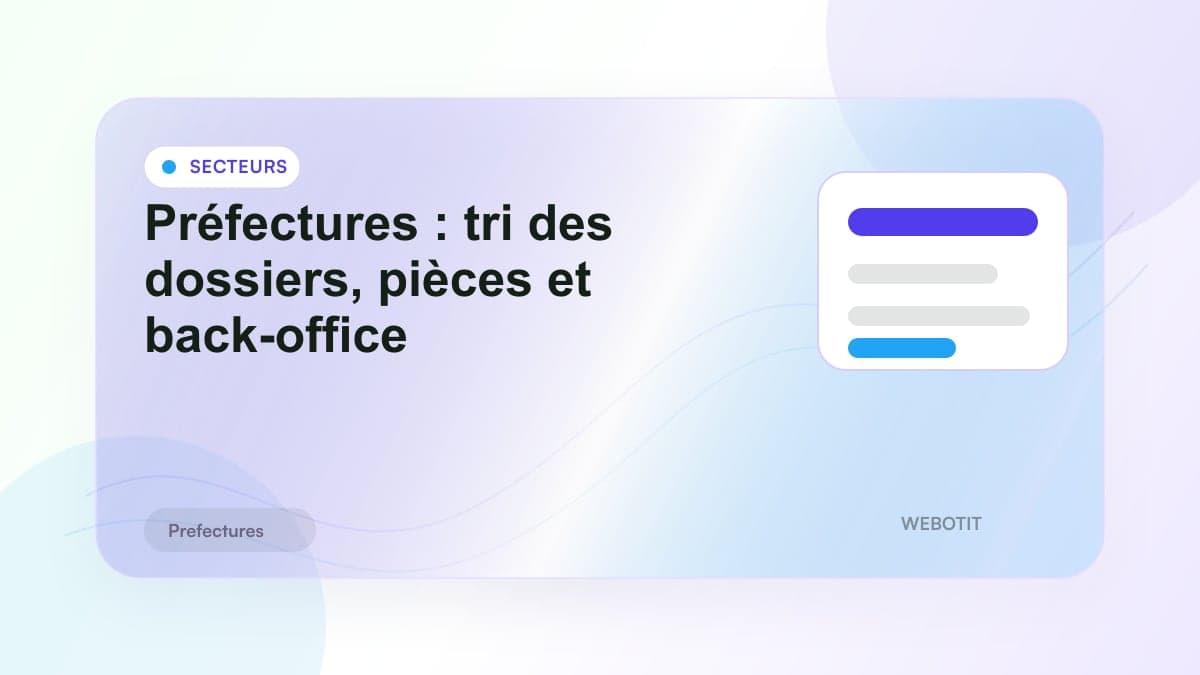 Illustration éditoriale pour Préfectures : tri des dossiers, pièces et back-office