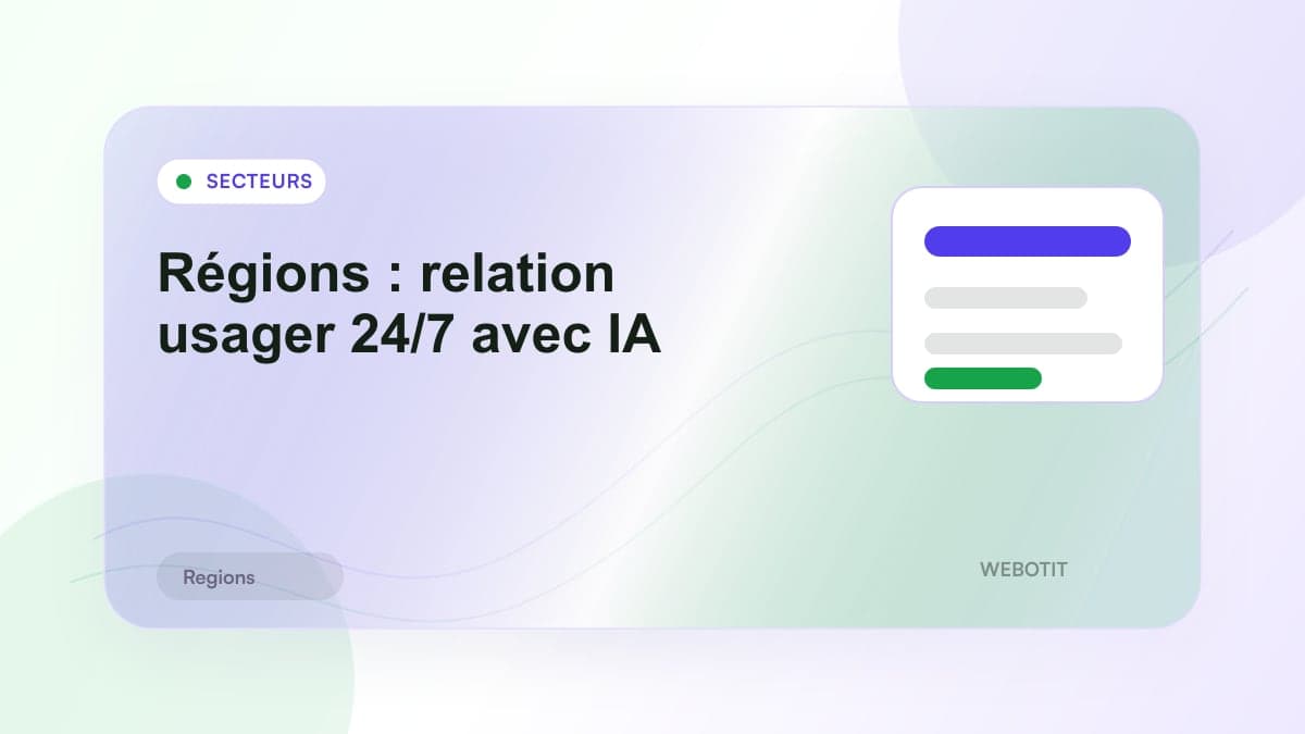 Illustration éditoriale pour Régions : relation usager 24/7 avec IA