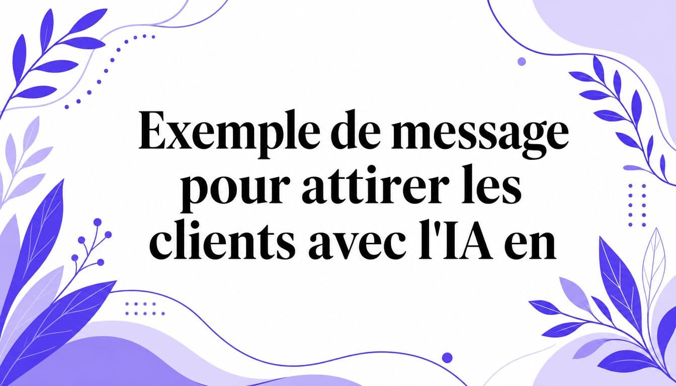 Exemple de message pour attirer les clients avec l'IA en