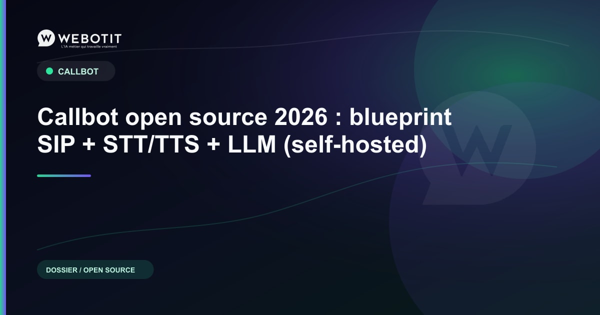 Callbot open source 2026 : blueprint SIP + STT/TTS + LLM… | Webotit.ai